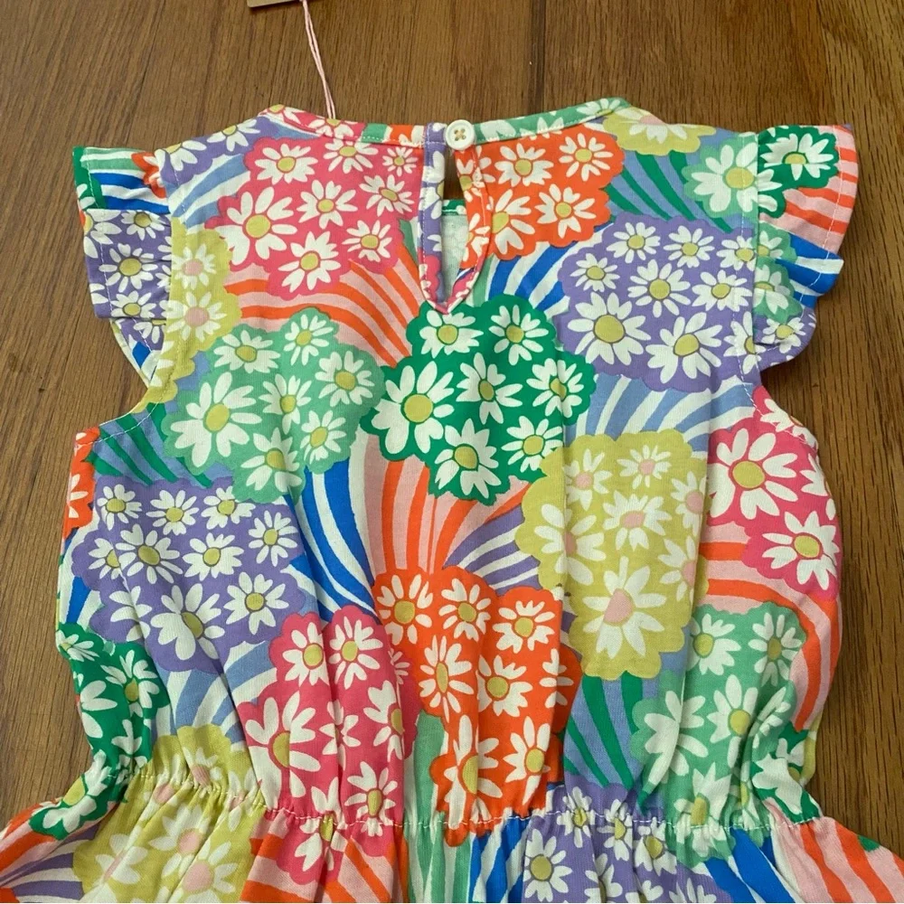Mini Boden Colorful Multi Rainbow Daisies Floral Dress